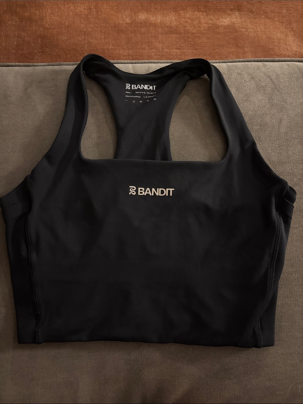 Bandit Black Racerback Crop Tank — Supportive Activewear Top